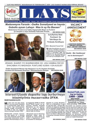 ilays newspaper arbaca 05 august 2009 - Somali Talk