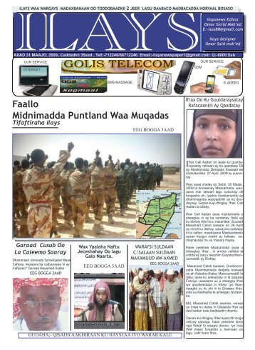 Faallo Midnimadda Puntland Waa Muqadas - Somali Talk