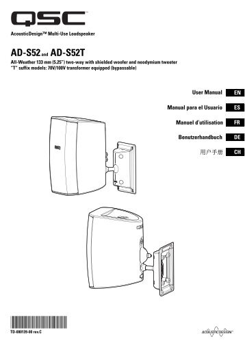 AD-S52 and AD-S52T User Manual - QSC Audio Products