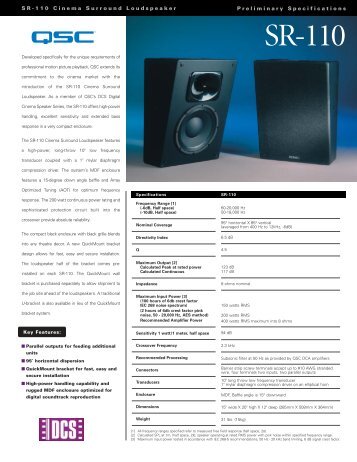 SR-110 - QSC Audio Products