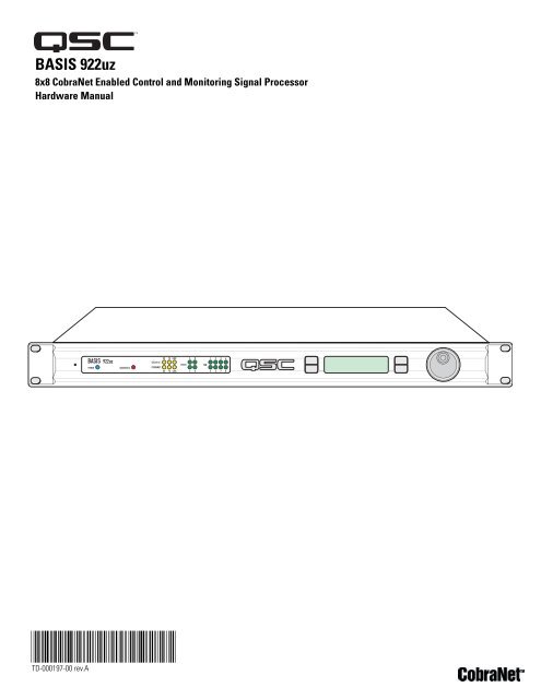 BASIS 922uz - QSC Audio Products