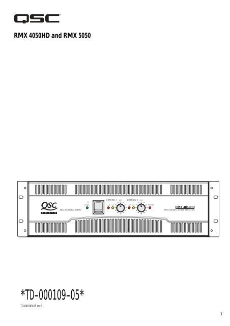 RMX 4050HD and RMX 5050 User Manual - QSC Audio Products