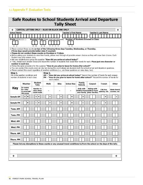 Forest Park School Travel Plan - Active Transportation Policy