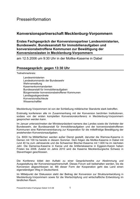 Konversionspartnerschaft Mecklenburg-Vorpommern