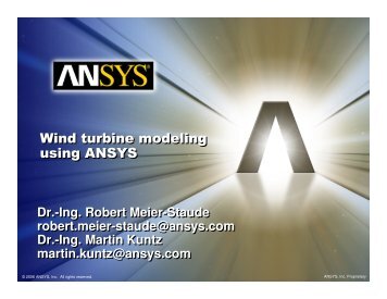 Wind turbine modeling using ANSYS Wind turbine ... - DANSIS