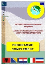 PROGRAMME COMPLEMENT INTERREG IIIA Adriatic Crossborder ...