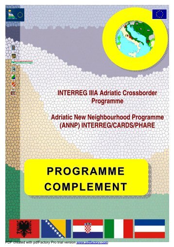 PROGRAMME COMPLEMENT INTERREG IIIA Adriatic Crossborder ...