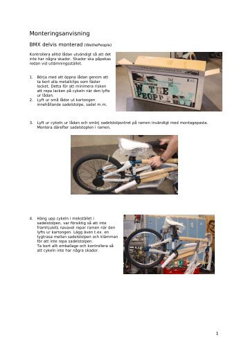 Monteringsanvisning - Cyclecomponents
