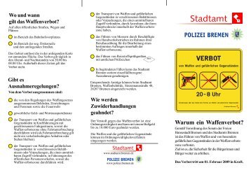 Warum ein Waffenverbot? - Stadtamt - Bremen