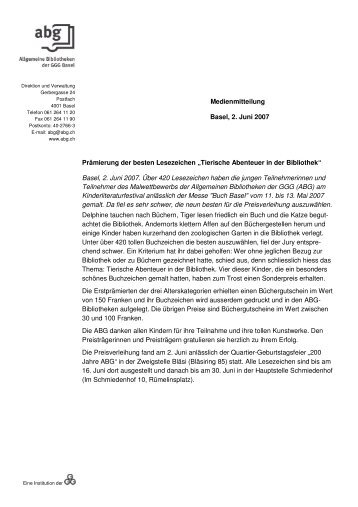 Weitere Infos (PDF) - GGG Stadtbibliothek Basel