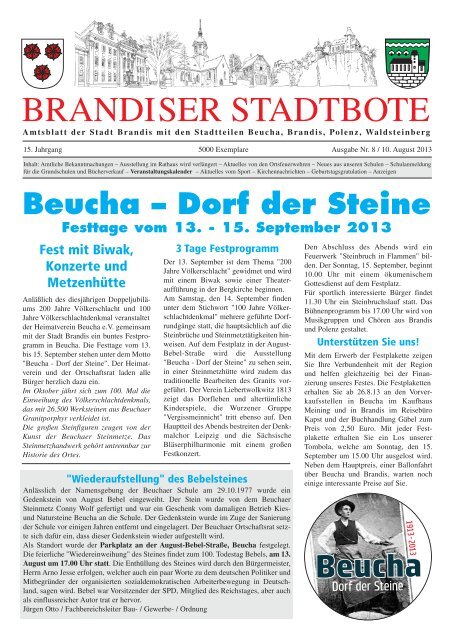 Anzeigen im BRANDISER STADTBOTE