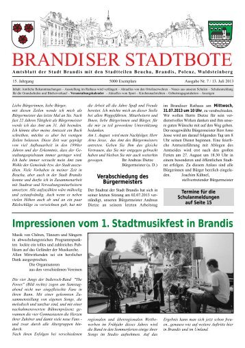 Heft 7 2013 - Brandiser Stadtbote