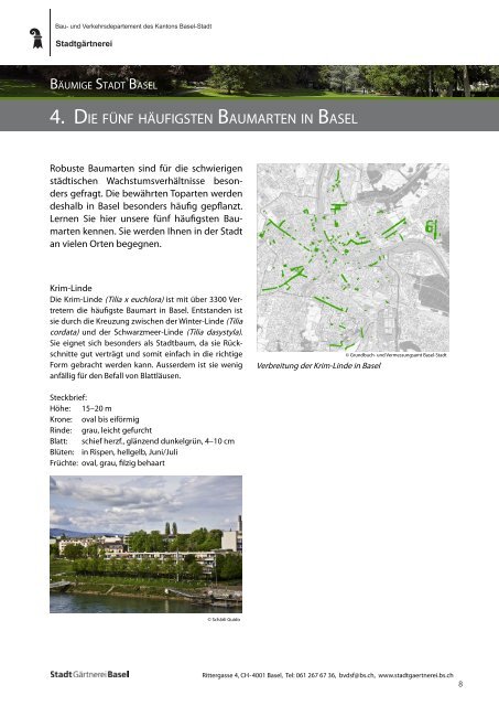 Bäumige Stadt Basel.indd 1 - Stadtgärtnerei - Kanton Basel-Stadt