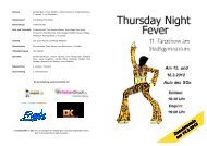 Programm Thursday Night Fever 2012 - Stadtgymnasium Detmold