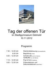 Programm Tag der offenen TÃ¼r 2012 - Stadtgymnasium Detmold