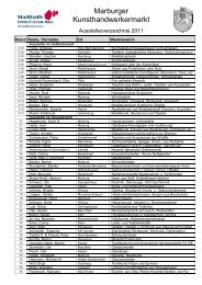 KHWM 2011 - Ausstellerverzeichnis - Stadthalle Marburg