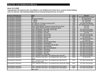 Musik-CDs in der StadtbÃ¼cherei Marburg