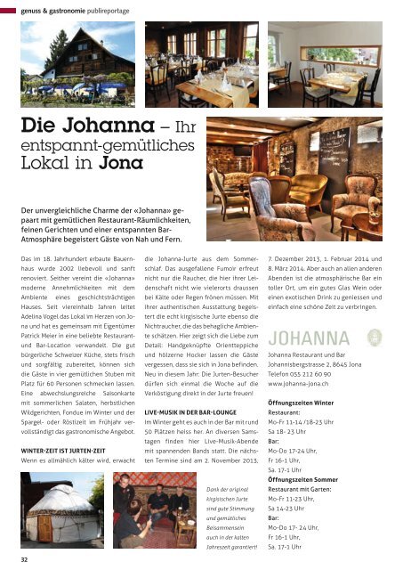 Ausgabe Oktober 2013 - STADTmagazin Rapperswil-Jona