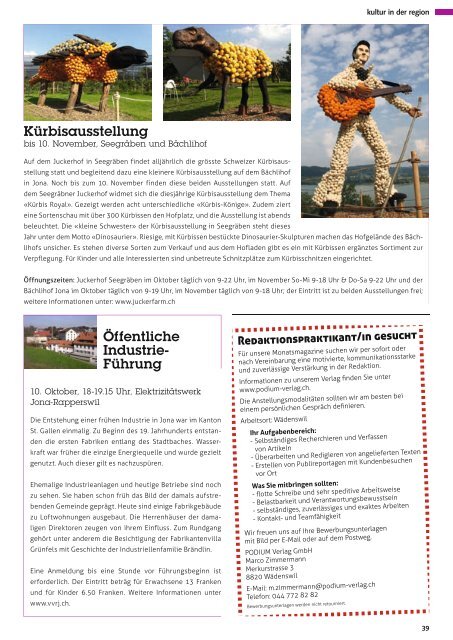 Ausgabe Oktober 2013 - STADTmagazin Rapperswil-Jona