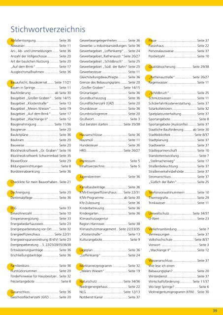 Wohn- und Gewerbegebiete - Stadtmarketing Springe