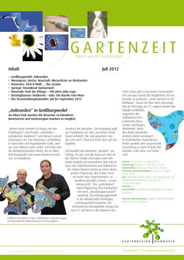 Newsletter Gartenregion - Stadtmarketing Springe