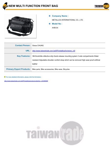 Taiwantrade Digital Catalogs of Luggage, Handbags & Suitcases