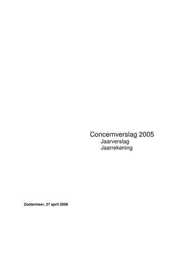 Concernverslag 2005 - Gemeente Zoetermeer