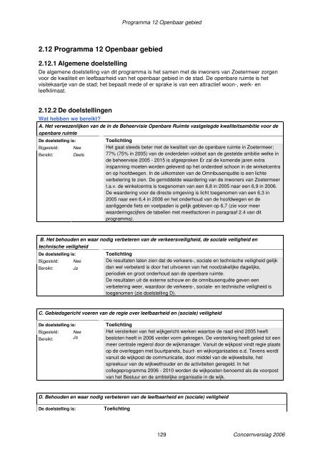 Concernverslag 2006 - Gemeente Zoetermeer