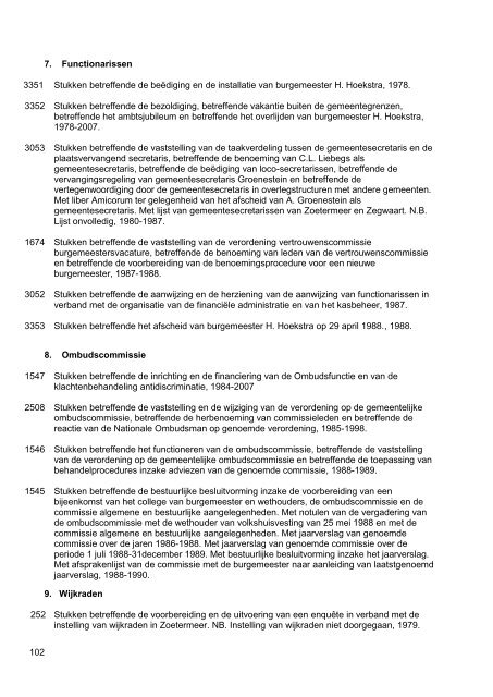 Gemeentebestuur van Zoetermeer, 1976-1990, 130m, inventaris 75