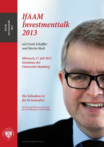 IfAAM Investmenttalk 2013 - Institut fÃ¼r Austrian Asset Management