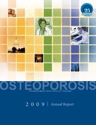 NOF's 2009 Annual Report - National Osteoporosis Foundation
