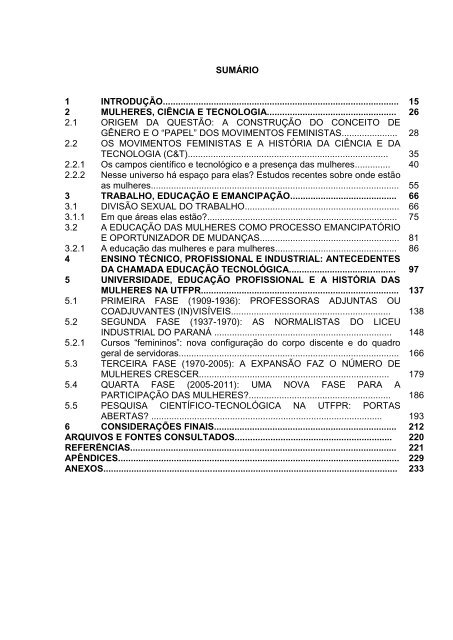 desvelando a participaÃ§Ã£o das mulheres na histÃ³ria de uma - UTFPR
