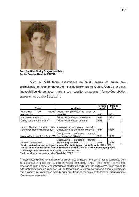 desvelando a participaÃ§Ã£o das mulheres na histÃ³ria de uma - UTFPR