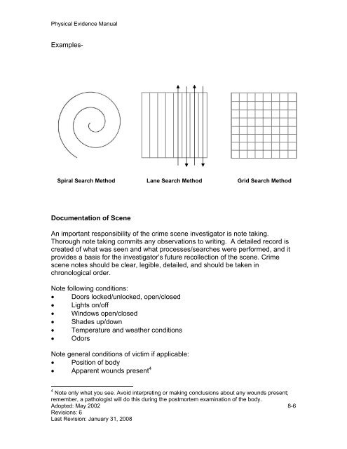 PHYSICAL EVIDENCE MANUAL - Crime Scene Investigator Network