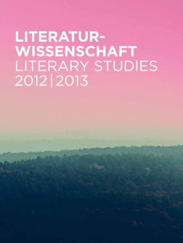 Literatur- wissenschaft Literary StudieS 2012 ... - Walter de Gruyter