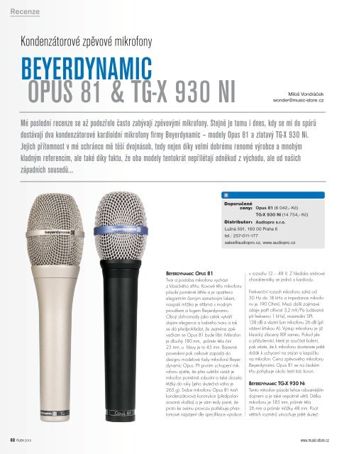 BEYERDYNAMIC OPUS 81 &amp; TG-X 930 NI - Audiopro sro