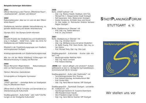 Flyer des Stadtplanungsforum (PDF) - Stadtplanungsforum Stuttgart