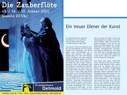 Ein treuer Diener der Kunst - Stadttheater Minden