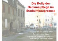 Die Rolle der Denkmalpflege im Stadtumbauprozess