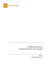 Einzelhandelsuntersuchung Innenstadt.pdf - Stadt Reutlingen