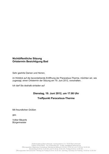 Einladung GR-Sitzung nÃ¶ 19.06.2012 - Stadtverwaltung - Bad ...