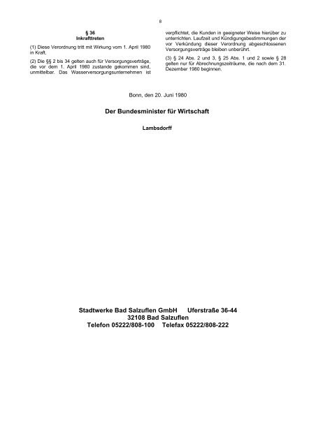 (AVB Wasser) (PDF) - Stadtwerke Bad Salzuflen