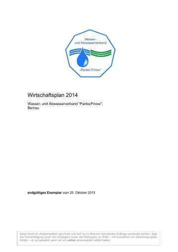 Wirtschaftplan 2014 - Stadtwerke Bernau