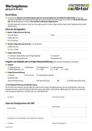 Antrag Wartungsbonus [PDF, 106 KB] - Stadtwerke Elbtal GmbH