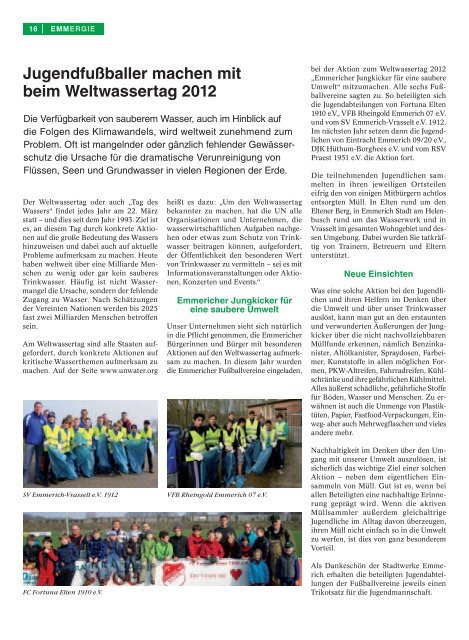 EMMERGIE Kundenmagazin der Stadtwerke Emmerich GmbH 1/2012