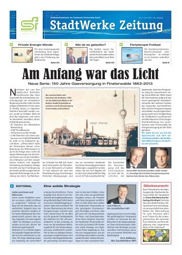 StadtWerke Zeitung - Stadtwerke Finsterwalde