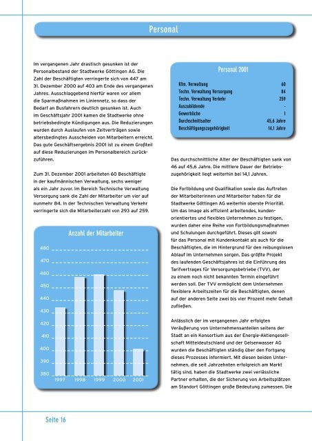GeschÃ¤ftsbericht 2001 - Stadtwerke GÃ¶ttingen AG