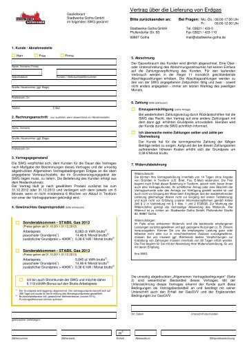 STABIL Gas 2012 und Allgemeine ... - Stadtwerke Gotha