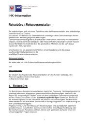 IHK-Information ReisebÃ¼ro / Reiseveranstalter 1. ReisebÃ¼ro ...