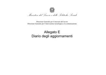 Diario degli aggiornamenti - ClicLavoro